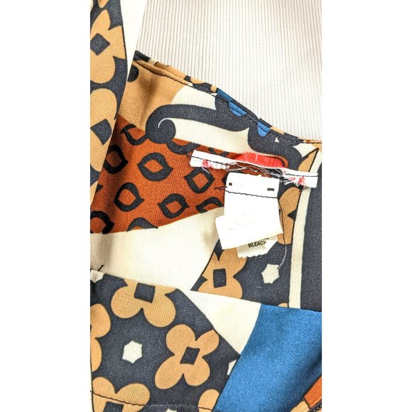 70s vintage brown floral psychedelic print sleeveless peep halter top maxi dress - Picture 8 of 8